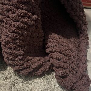 Chunky knit handmade chenille throw
